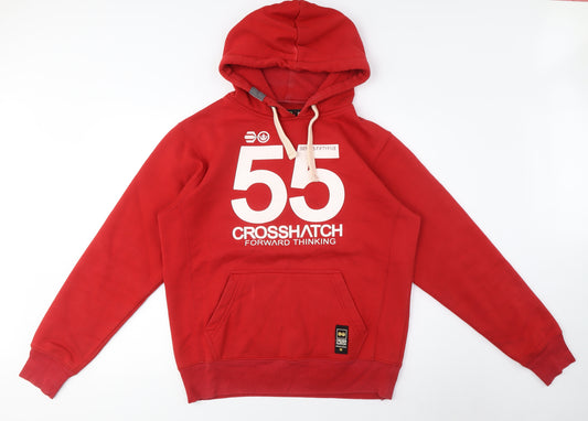 Crosshatch Men's Red Logo Pullover Hoodie M