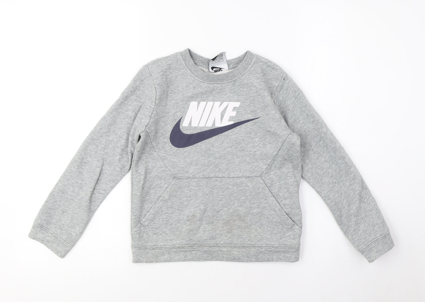 Nike Grey Boys Pullover Hoodie - Size S, Sports, Logo Accent
