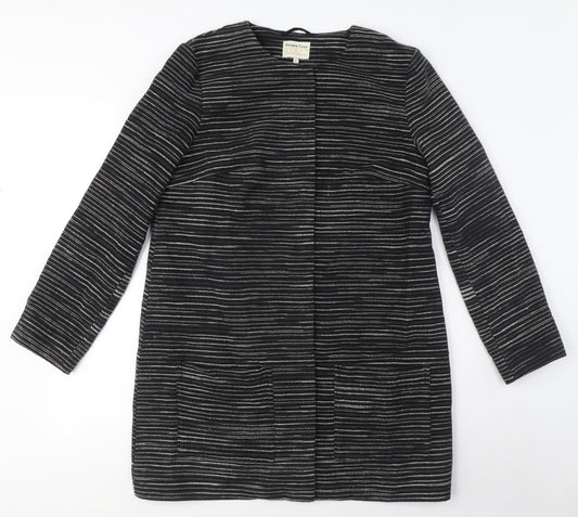 People Tree Women's Black Striped Coat - Size 12