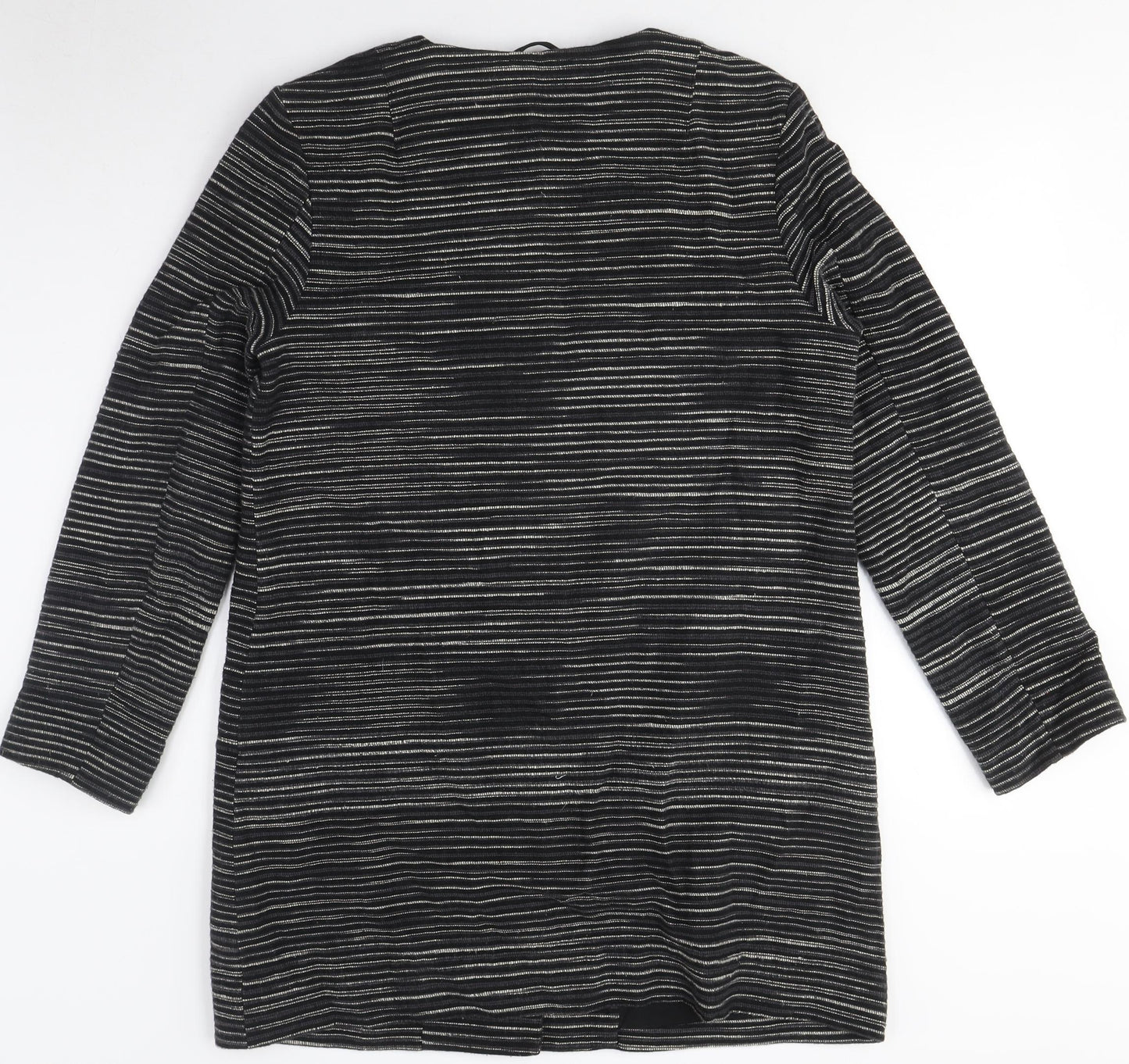 People Tree Women's Black Striped Coat - Size 12