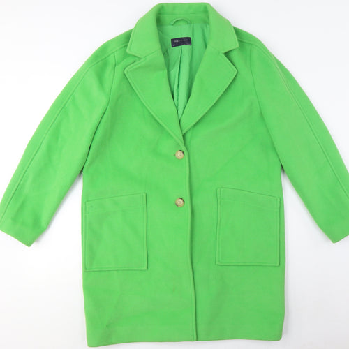 Marks and Spencer Women's Green Wool Blend Overcoat Size 12