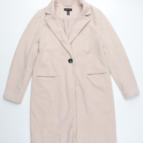 New Look Women's Beige Overcoat Size 8 Long Sleeve