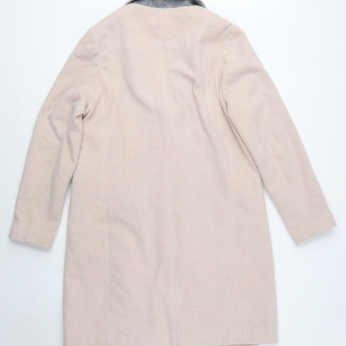 New Look Women's Beige Overcoat Size 8 Long Sleeve