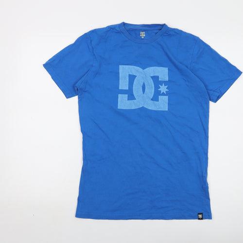 DC Shoes Mens Blue Cotton T-Shirt Size S Crew Neck