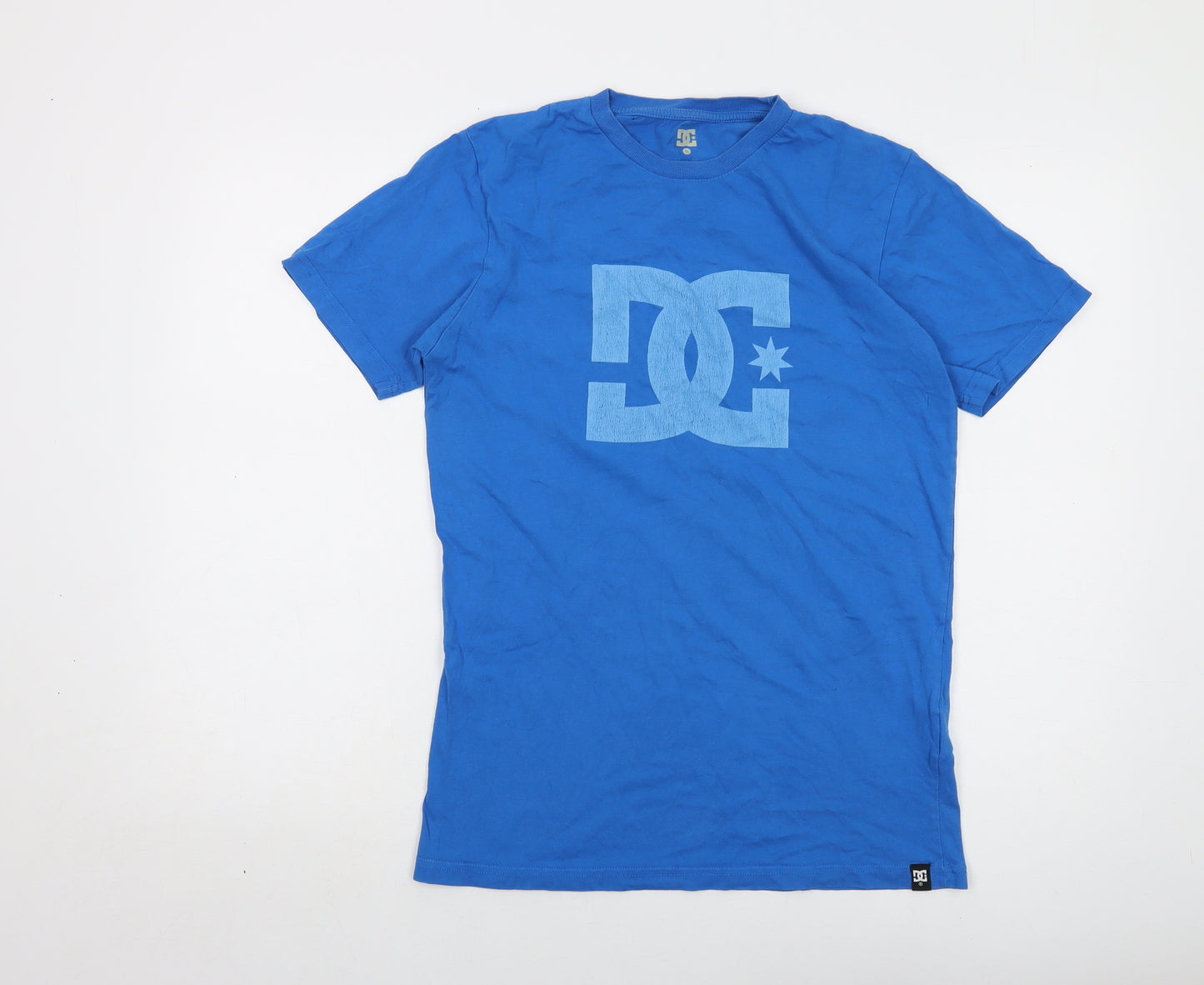 DC Shoes Mens Blue Cotton T-Shirt Size S Crew Neck