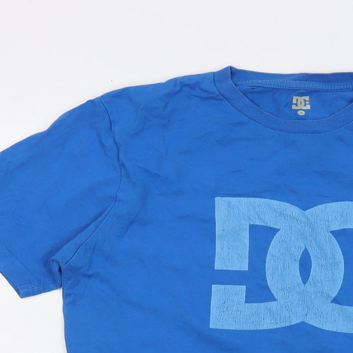 DC Shoes Mens Blue Cotton T-Shirt Size S Crew Neck
