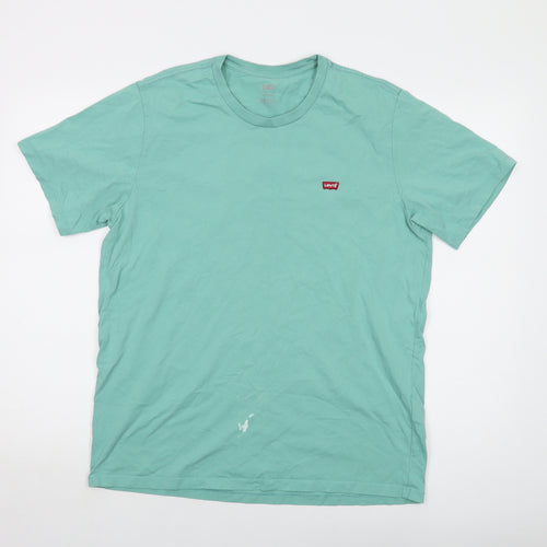 Levi's Mens Green Cotton T-Shirt Size L Crew Neck
