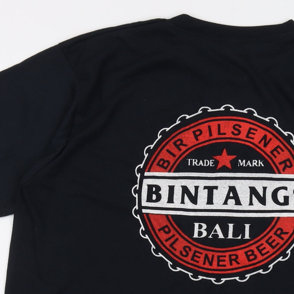 Bintang Mens Beige Polyester T-Shirt Size M Crew Neck