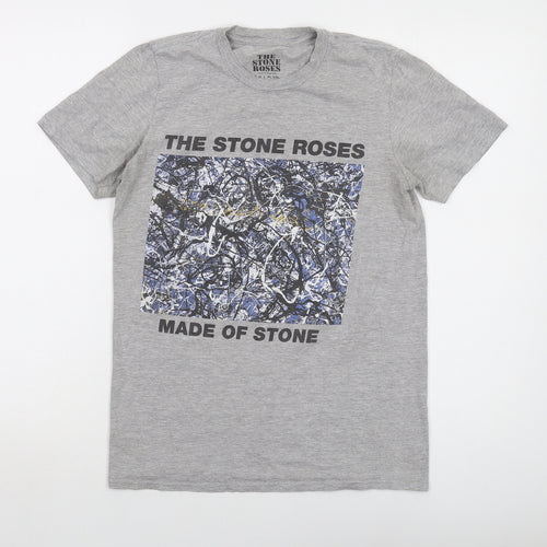 The Stone Roses Mens Grey Cotton T-Shirt Size S Crew Neck