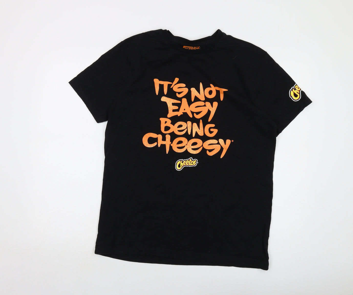Cheeto's Mens Black Cotton T-Shirt Size XL Crew Neck
