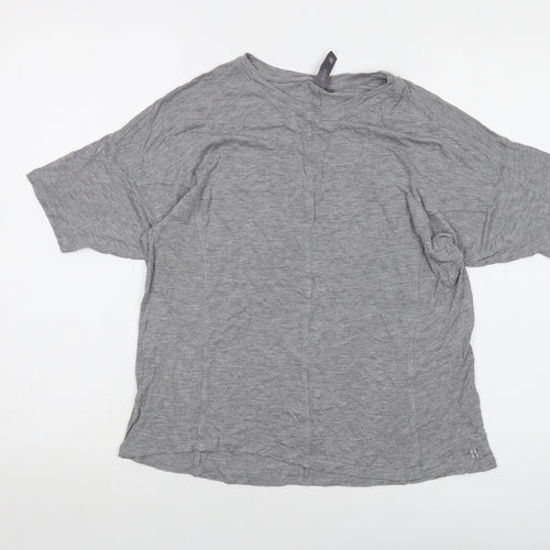 Sweaty Betty Womens Grey Viscose Basic T-Shirt Size M Crew Neck