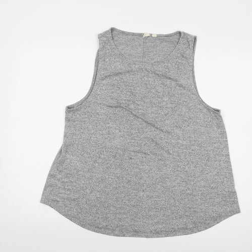 Gap Womens Grey Polyester Basic Tank Size XL Round Neck