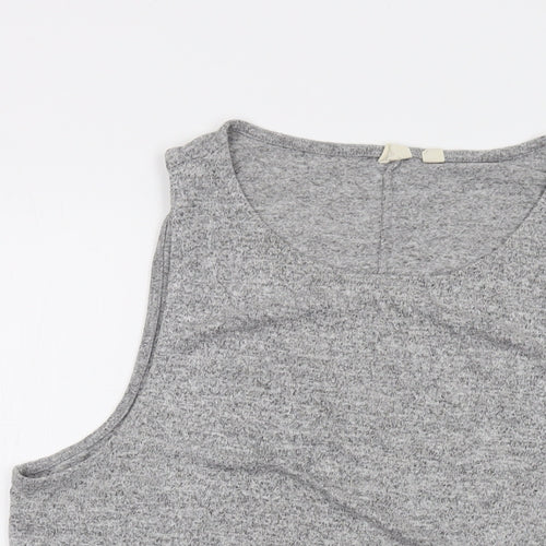 Gap Womens Grey Polyester Basic Tank Size XL Round Neck