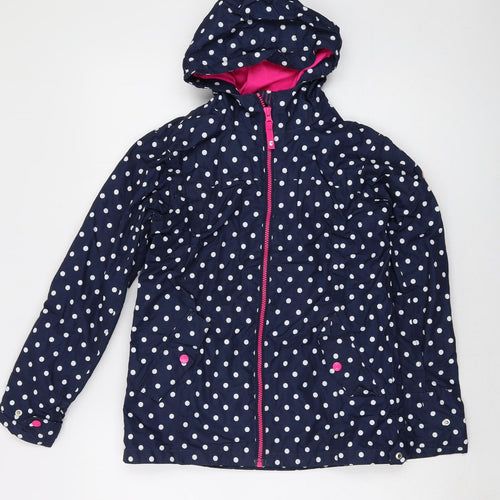 Gelert Girls Blue Polka Dot Jacket Size 11-12 Years Zip