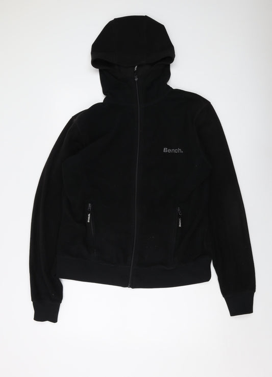 Bench Mens Black Polyester Full Zip Hoodie Size L