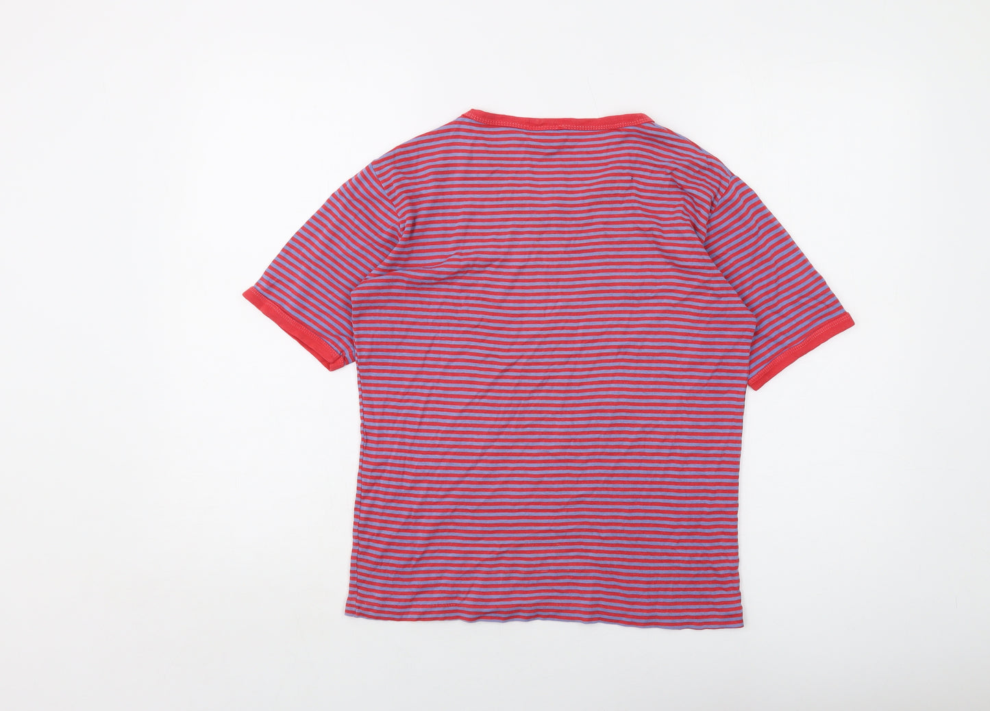 Sands Womens Red Striped Cotton Basic T-Shirt Size M Crew Neck