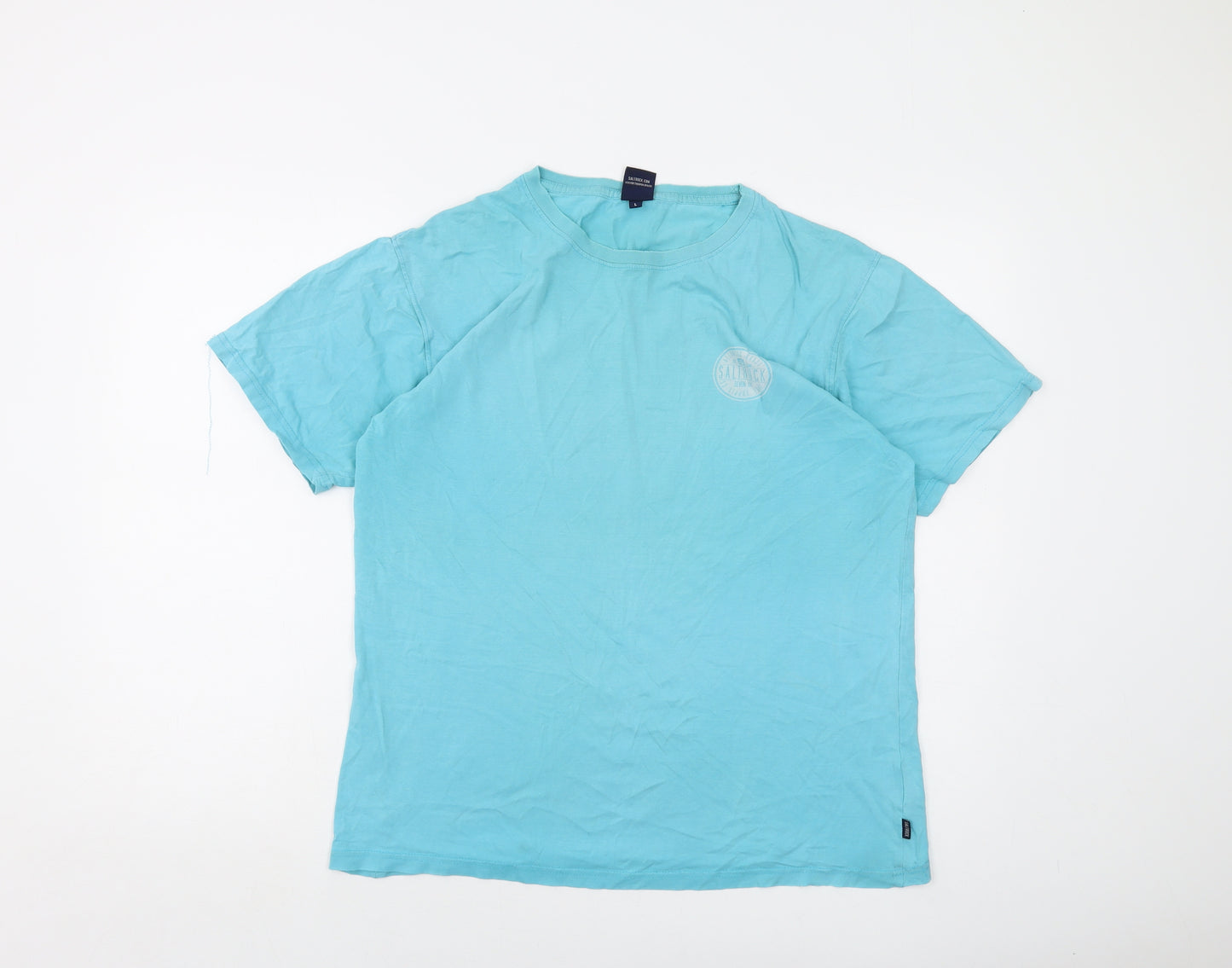 Saltrock Mens Blue Cotton T-Shirt Size L Crew Neck