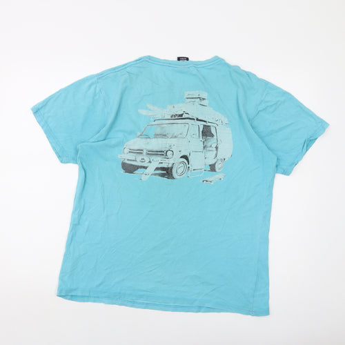 Saltrock Mens Blue Cotton T-Shirt Size L Crew Neck