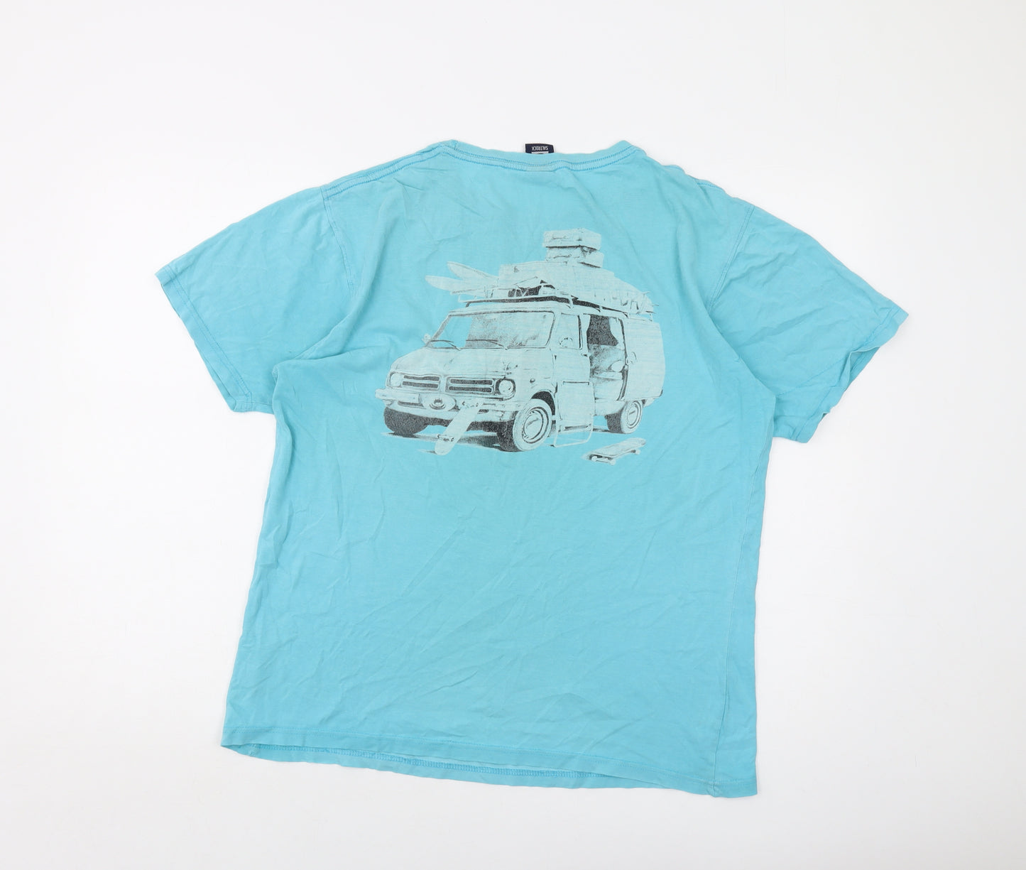 Saltrock Mens Blue Cotton T-Shirt Size L Crew Neck