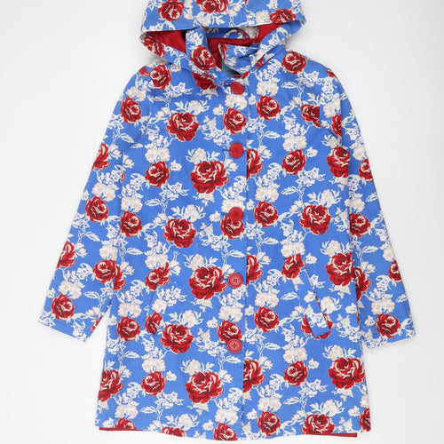 Tulchan Womens Blue Floral Jacket Size 10 Button