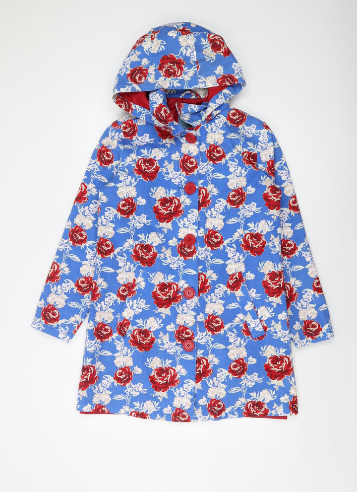 Tulchan Womens Blue Floral Jacket Size 10 Button