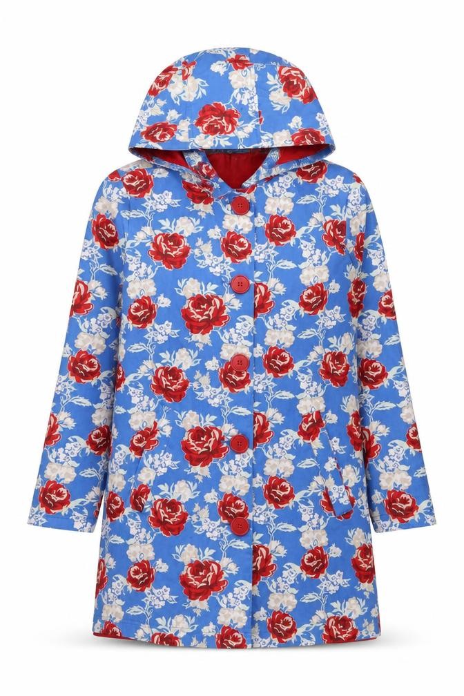 Tulchan Womens Blue Floral Jacket Size 10 Button