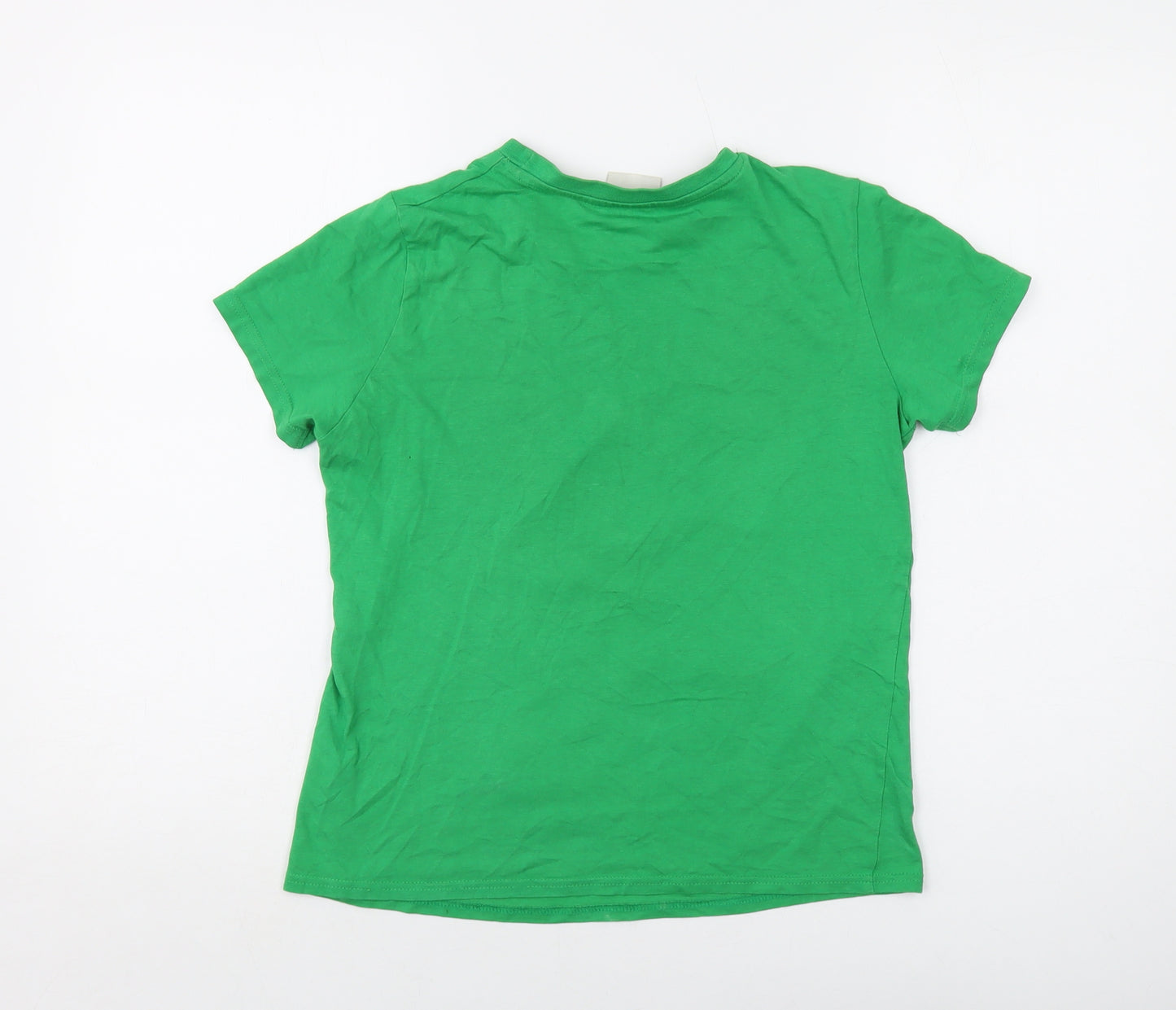 Minecraft Boys Green Cotton Basic T-Shirt Size 11-12 Years Crew Neck Pullover