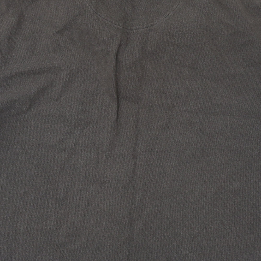 Gap Mens Grey Cotton Polo Size L Collared Button