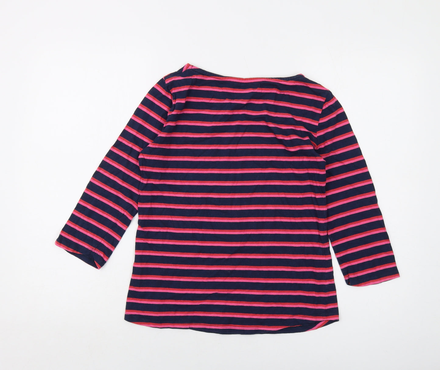 Crew Clothing Womens Multicoloured Striped Cotton Basic T-Shirt Size 10 Round Neck