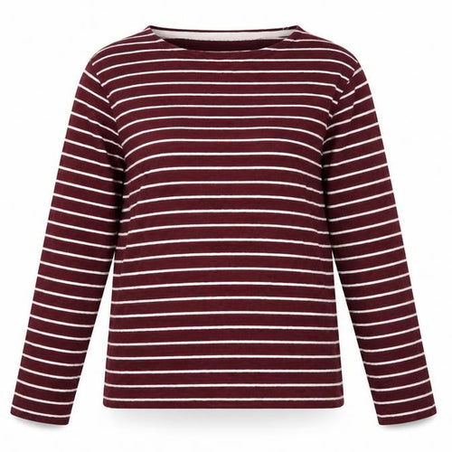 John Lewis Womens Red Striped Cotton Basic T-Shirt Size L Round Neck - Vintage