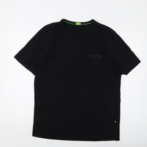 Boss Mens Black Cotton T-Shirt Size XL Crew Neck