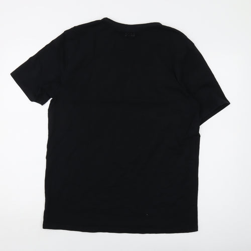 Boss Mens Black Cotton T-Shirt Size XL Crew Neck