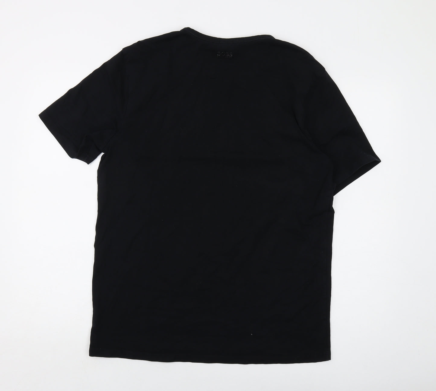 Boss Mens Black Cotton T-Shirt Size XL Crew Neck