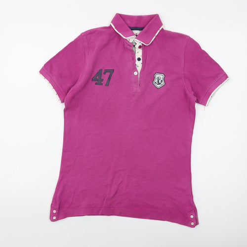 Hazy Blue Womens Purple Cotton Basic Polo Size 10 Collared