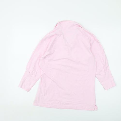 Rohnisch Womens Pink Cotton Basic T-Shirt Size L Collared