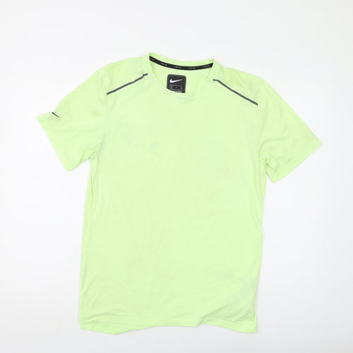 Nike Mens Yellow Polyester T-Shirt Size S Crew Neck