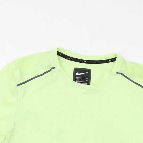 Nike Mens Yellow Polyester T-Shirt Size S Crew Neck