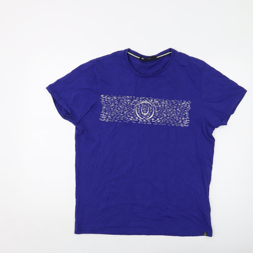 Duck and Cover Mens Blue Cotton T-Shirt Size L Crew Neck