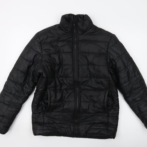 BKFF Womens Black Puffer Jacket Jacket Size 12 Zip