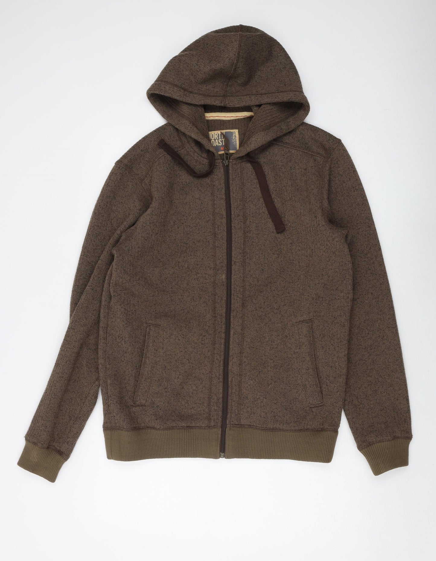 North Coast Mens Brown Polyester Full Zip Hoodie Size M