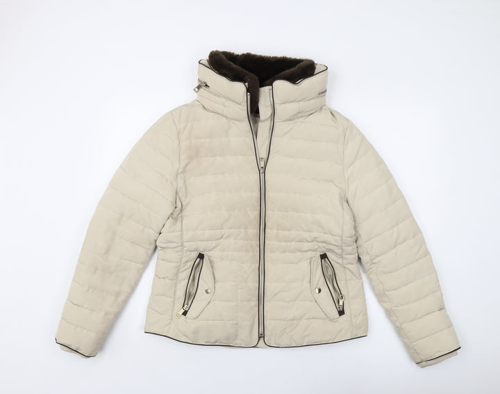Marks and Spencer Womens Beige Jacket Size 14 Zip