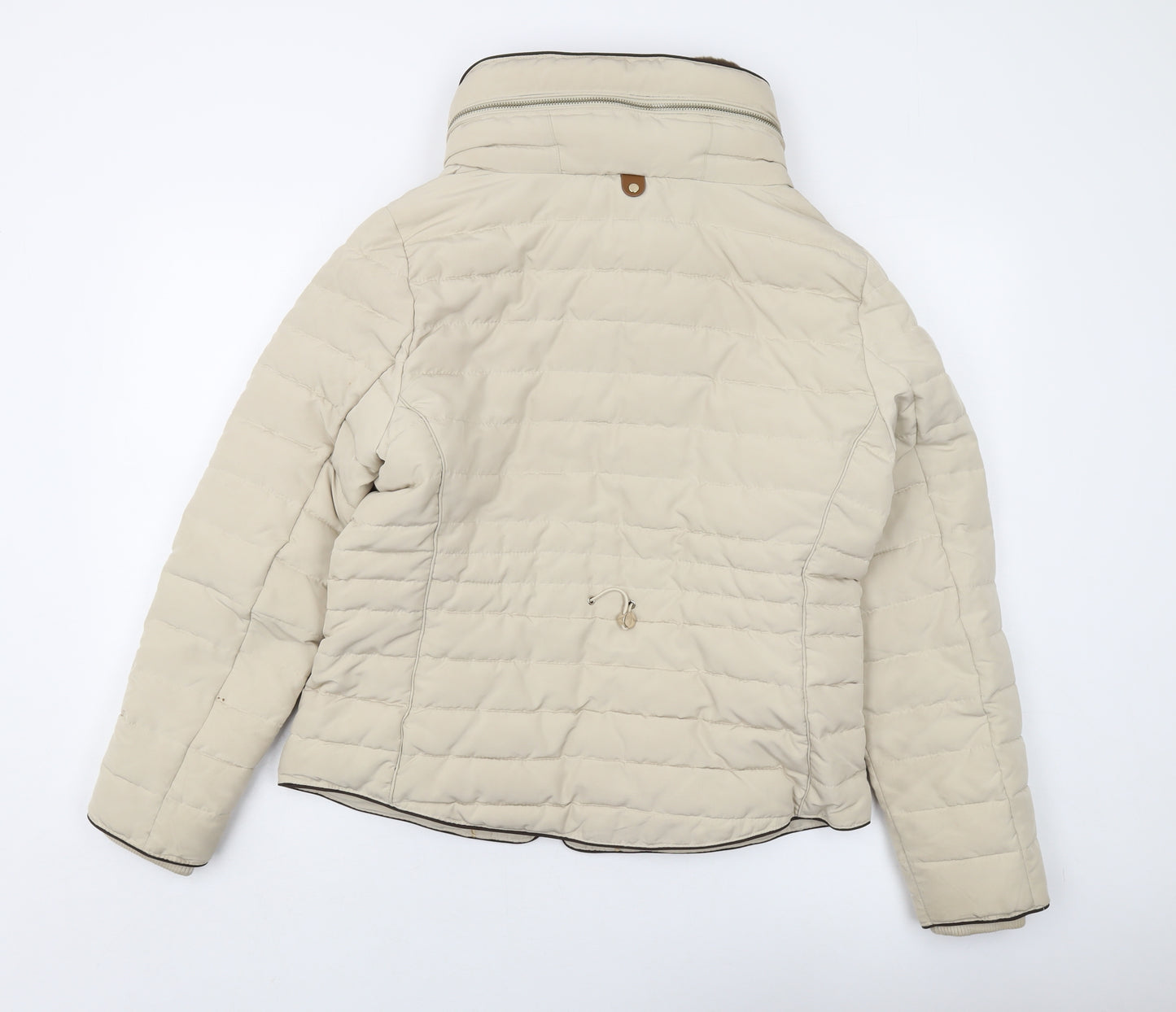 Marks and Spencer Womens Beige Jacket Size 14 Zip