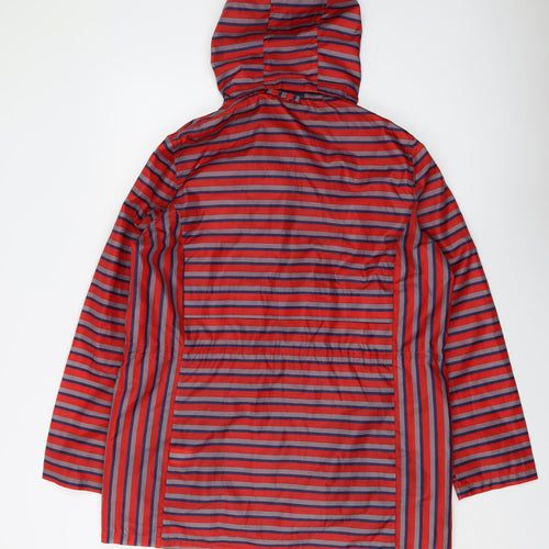 NEXT Womens Red Striped Rain Coat Coat Size 14 Zip