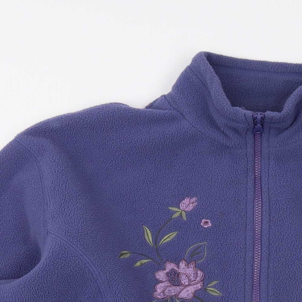 Affections Womens Purple Floral Jacket Size L Zip