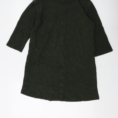 Zara Womens Green Acrylic Tunic Blouse Size M Round Neck