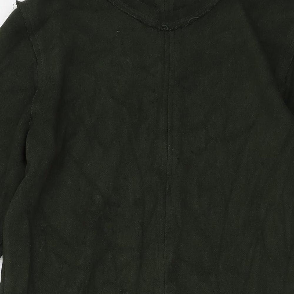 Zara Womens Green Acrylic Tunic Blouse Size M Round Neck