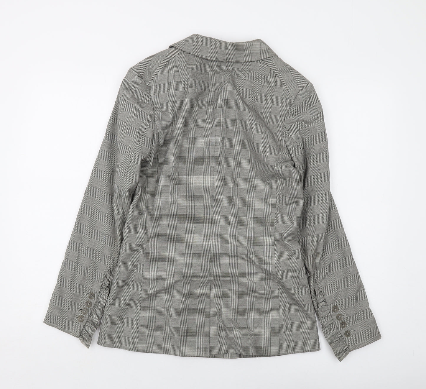 H&M Womens Grey Plaid Jacket Size 4 Button