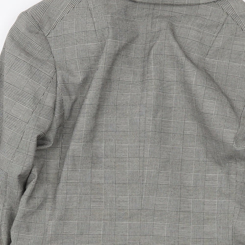 H&M Womens Grey Plaid Jacket Size 4 Button
