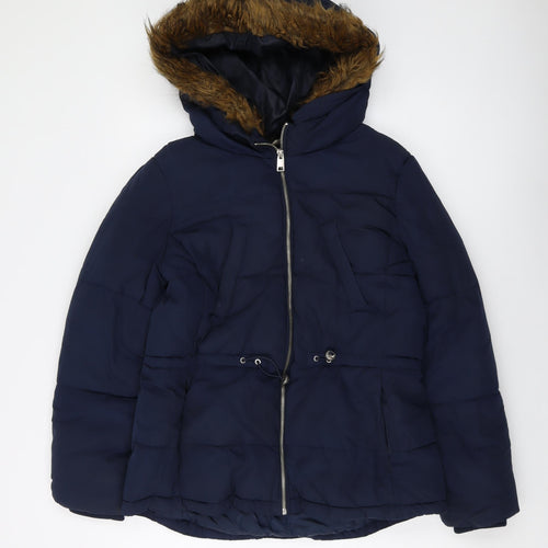 H&M Womens Blue Jacket Size 14 Zip
