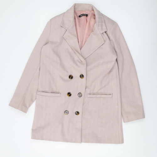 Boohoo Womens Pink Jacket Size 8 Button